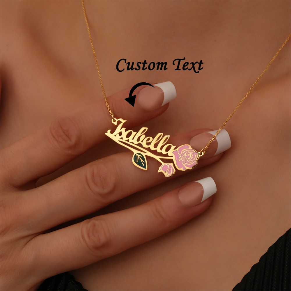 قلادة مخصصة بألوان زاهية مع اس - مراجعة Birth Flower Necklace وسعره