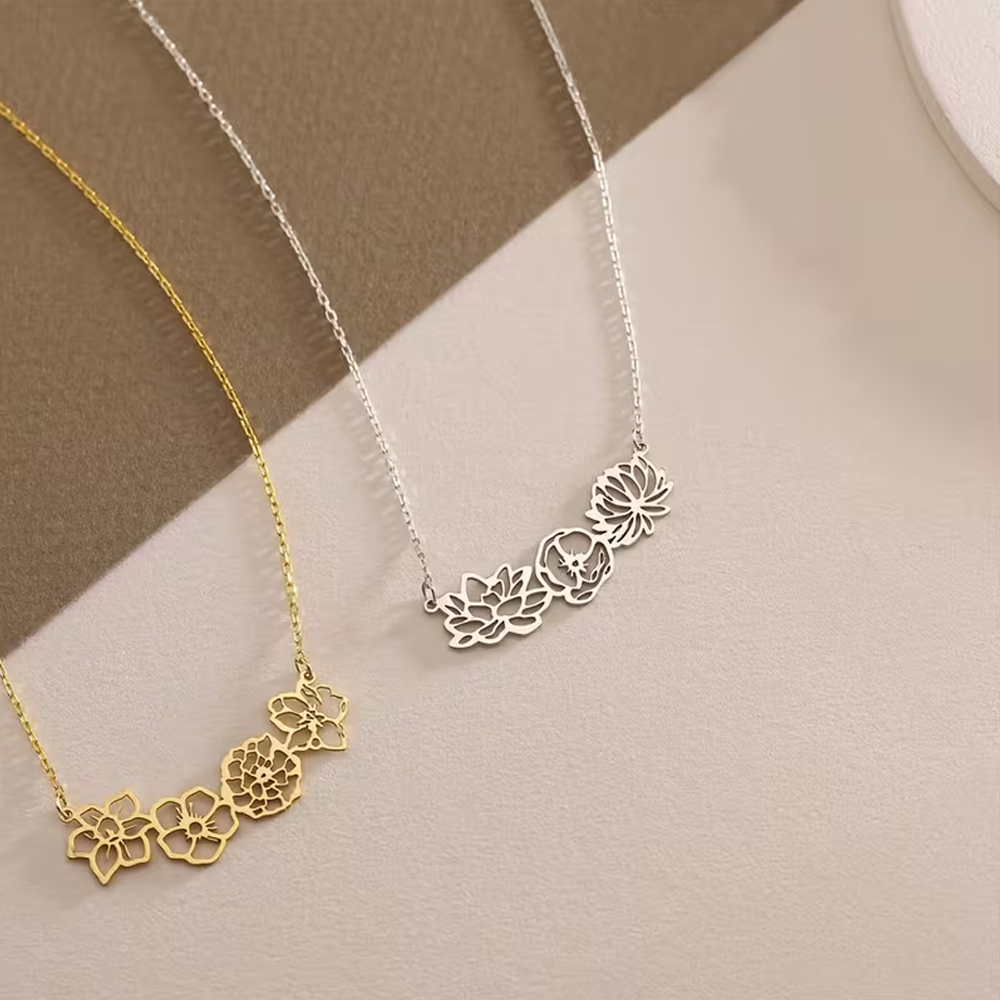 قلادة زهور الميلاد المخصصة من  - مراجعة Birth Flower Necklace وسعره
