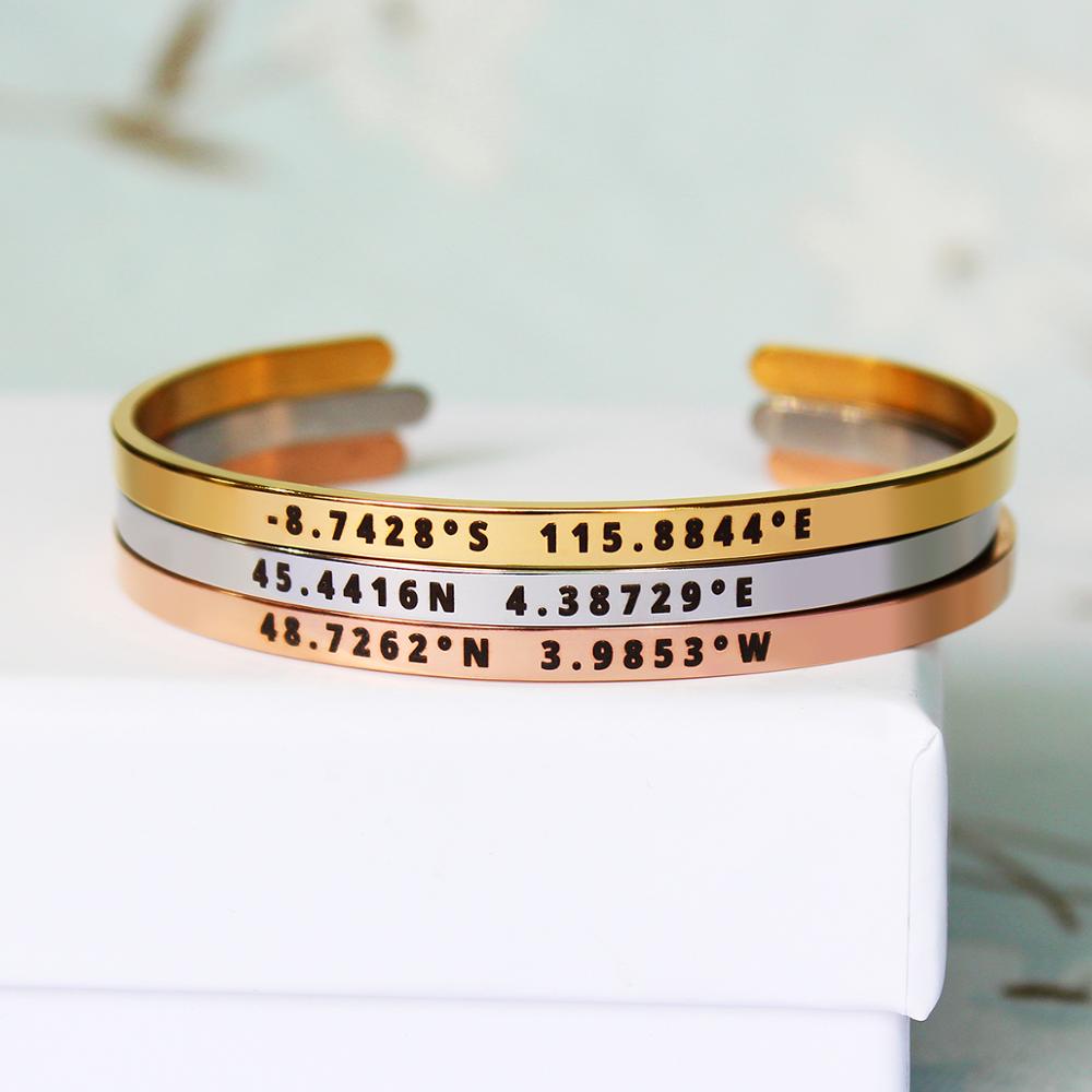 4 مللي متر عرض مخصص إحداثيات س - مراجعة Coordinates Bracelet وسعره