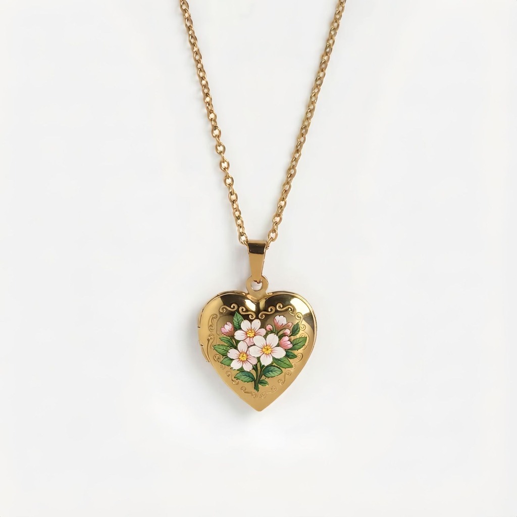 قلادة على شكل قلب، قلادة أنيقة - مراجعة Birth Flower Necklace وسعره