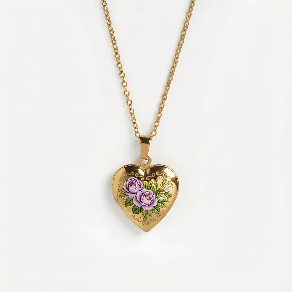 قلادة على شكل قلب، قلادة أنيقة - مراجعة Birth Flower Necklace وسعره