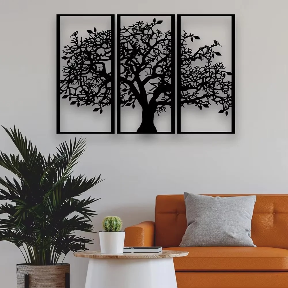 3 قطع ديكور جداري معدني على شك - مراجعة Family Tree Print وسعره