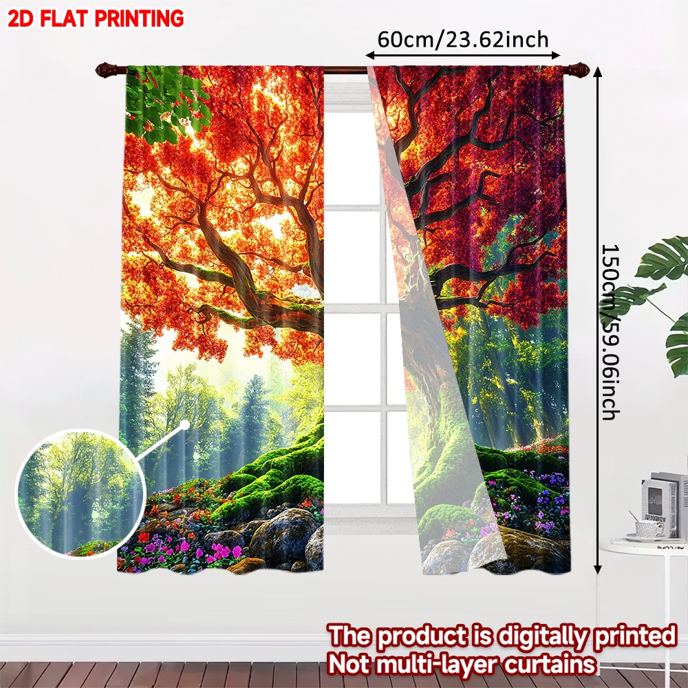 ستائر مطبوعة رقمياً بتصميم شجر - مراجعة Family Tree Print وسعره
